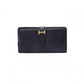 HERMES Béan Soufflé Long Wallet, Leather, Black, Epson, Gold Hardware, □J Stamped