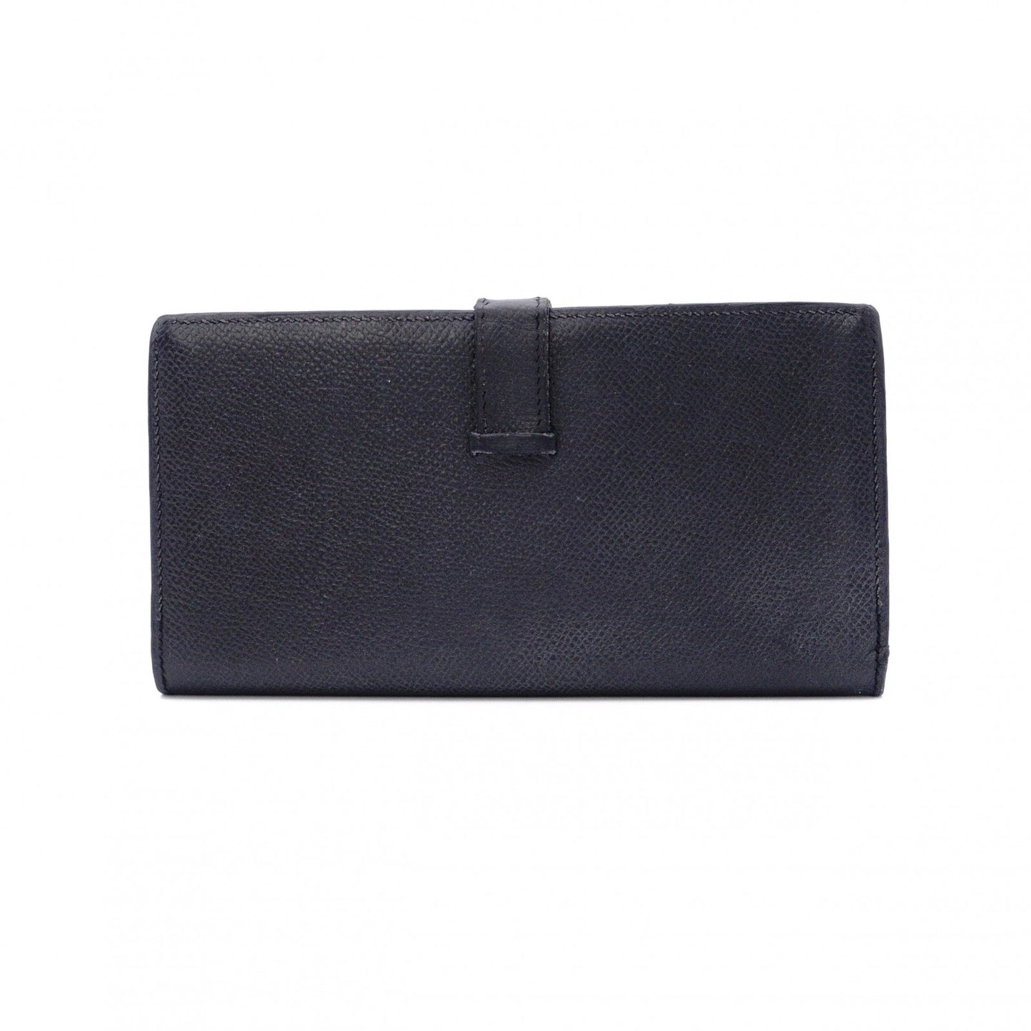 HERMES Béan Soufflé Long Wallet, Leather, Black, Epson, Gold Hardware, □J Stamped