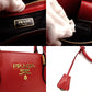 PRADA Saffiano Leather Handbag Red Leather 2-Way Red Gold Hardware Crossbody R801479