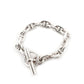 HERMES Chain Link MM Bracelet 16 Links Silver Bangle Sterling Silver 925 57g 6-8-606