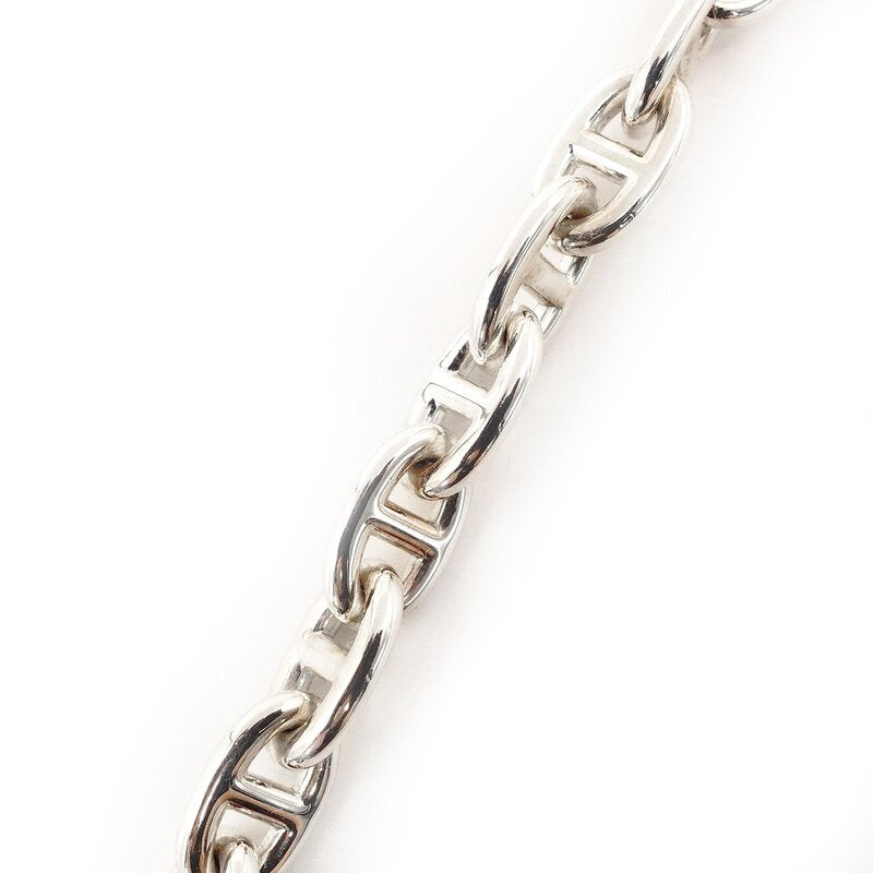 HERMES Chain Link MM Bracelet 16 Links Silver Bangle Sterling Silver 925 57g 6-8-606