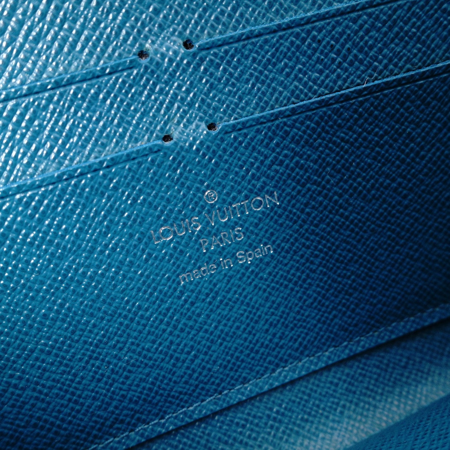 LOUIS VUITTON Zippy Wallet Epi Long Wallet, Leather, Blue