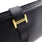 HERMES Béan Soufflé Long Wallet, Leather, Black, Epson, Gold Hardware, □J Stamped