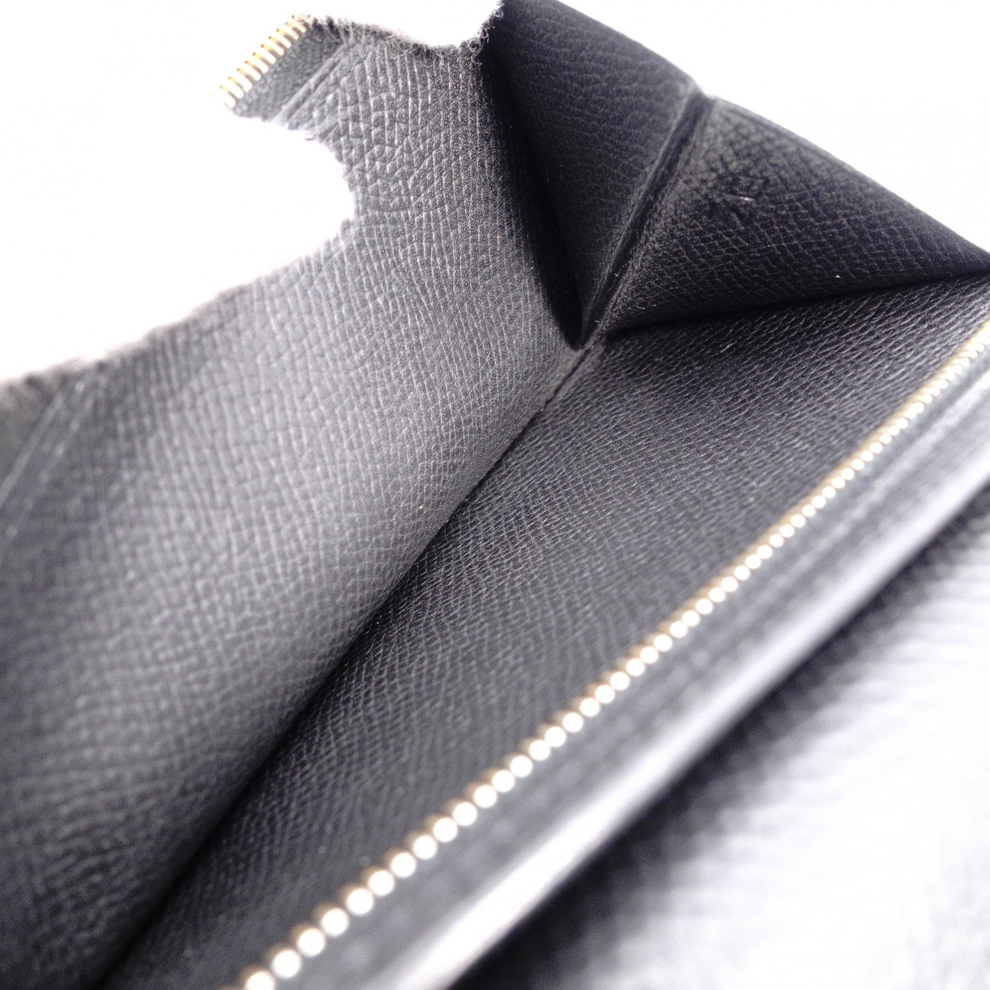 HERMES Béan Soufflé Long Wallet, Leather, Black, Epson, Gold Hardware, □J Stamped