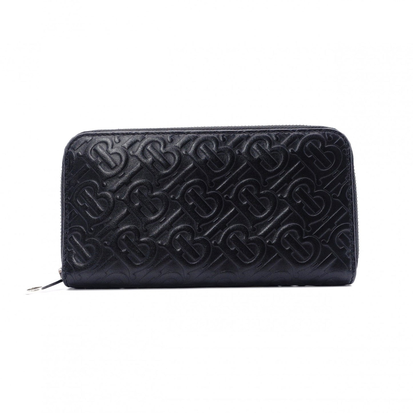 BURBERRY TB Monogram Long Wallet, Leather, Black