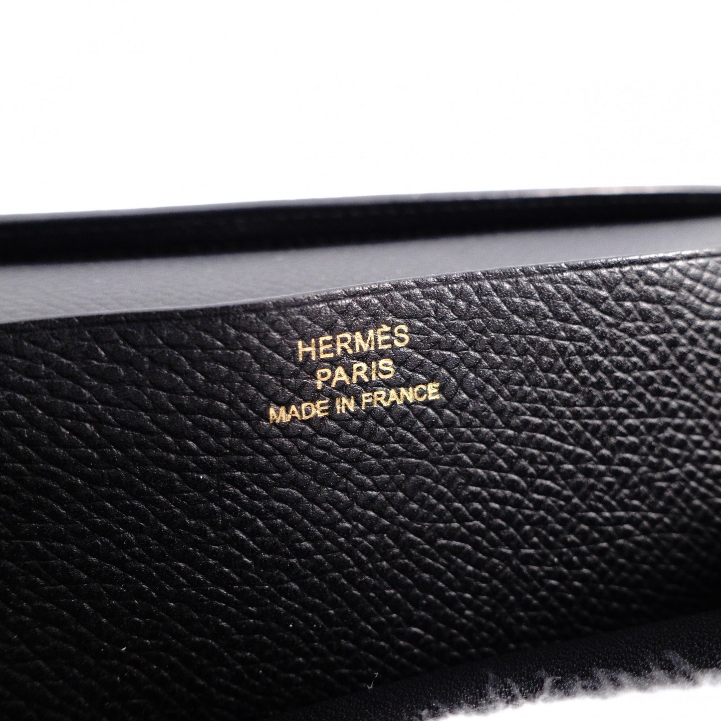 HERMES Béan Soufflé Long Wallet, Leather, Black, Epson, Gold Hardware, □J Stamped