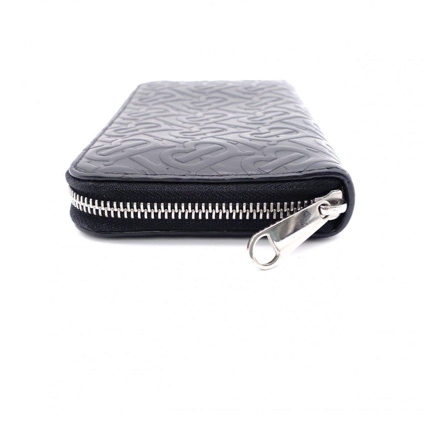 BURBERRY TB Monogram Long Wallet, Leather, Black