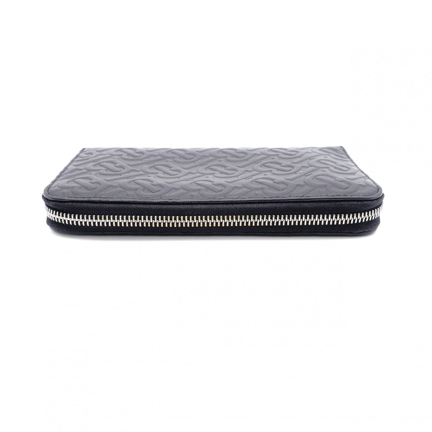 BURBERRY TB Monogram Long Wallet, Leather, Black