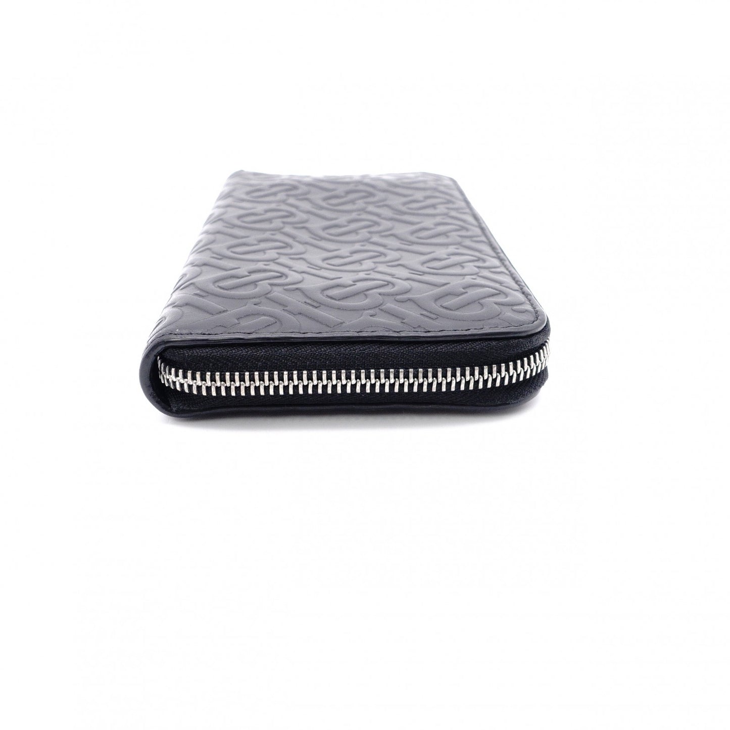 BURBERRY TB Monogram Long Wallet, Leather, Black