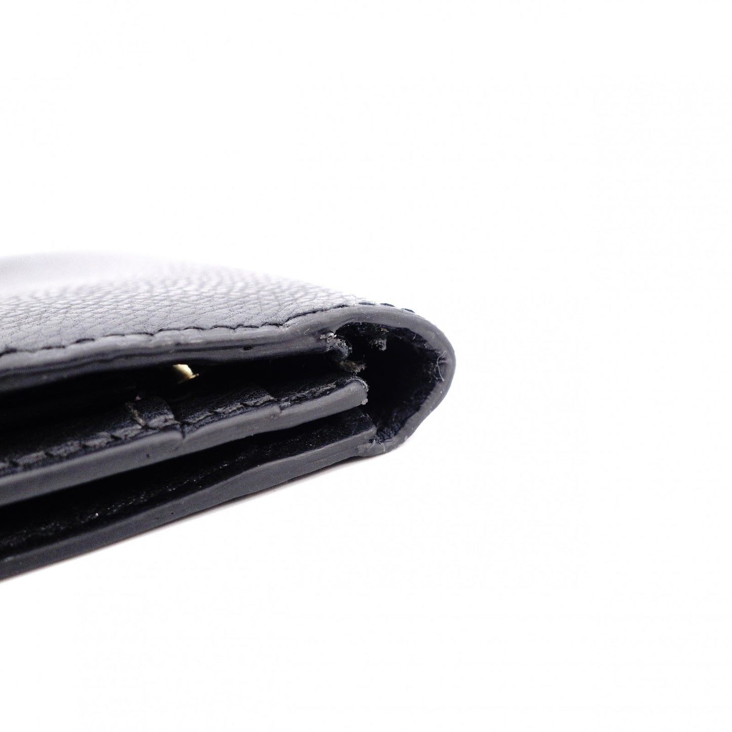 HERMES Béan Soufflé Long Wallet, Leather, Black, Epson, Gold Hardware, □J Stamped