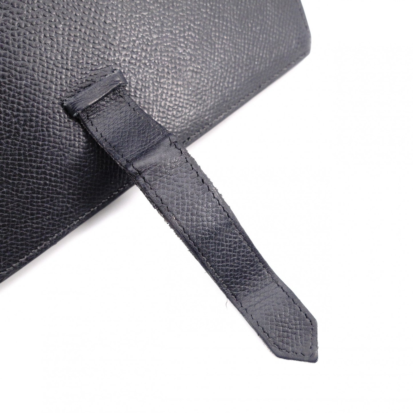 HERMES Béan Soufflé Long Wallet, Leather, Black, Epson, Gold Hardware, □J Stamped