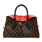 LOUIS VUITTON Tuileries Tote Bag 2-Way Brown × Red Handbag PVC Leather Monogram R801370