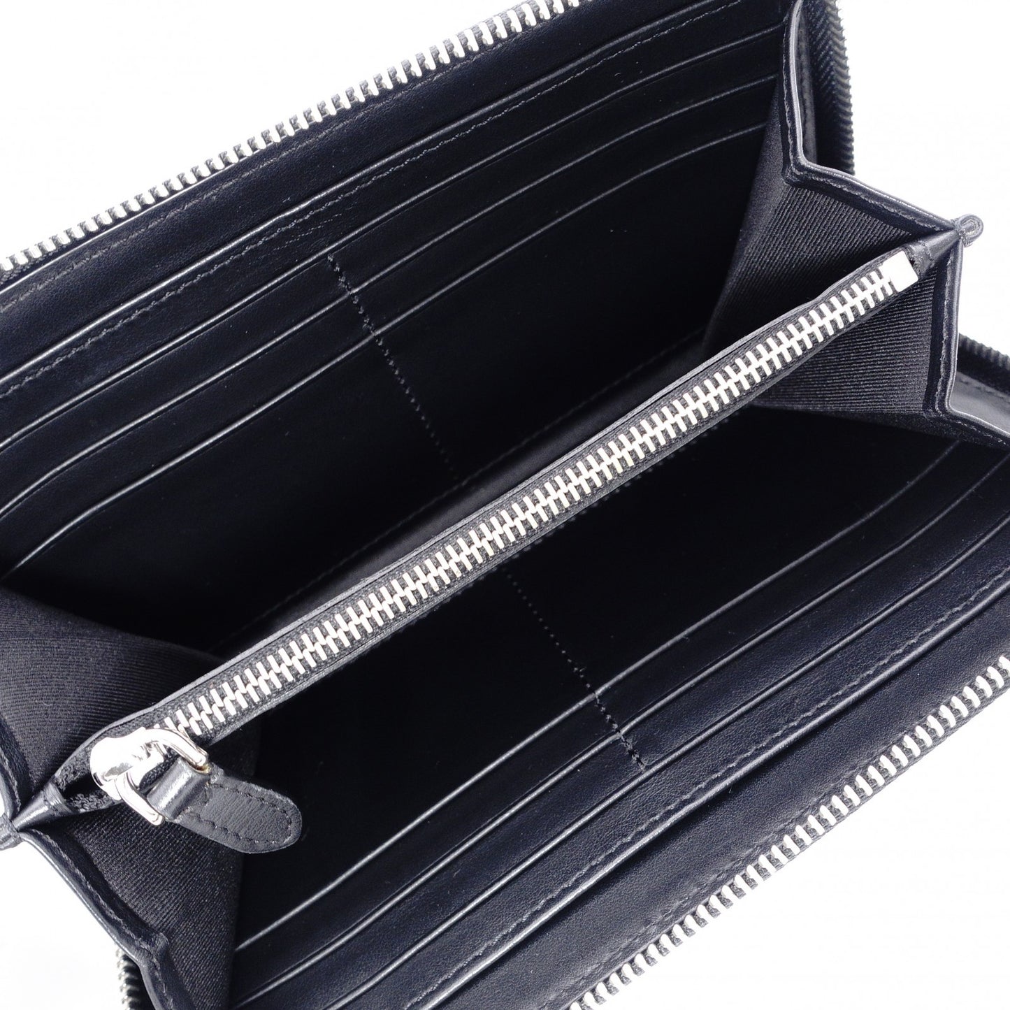 BURBERRY TB Monogram Long Wallet, Leather, Black