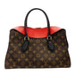LOUIS VUITTON Tuileries Tote Bag 2-Way Brown × Red Handbag PVC Leather Monogram R801370