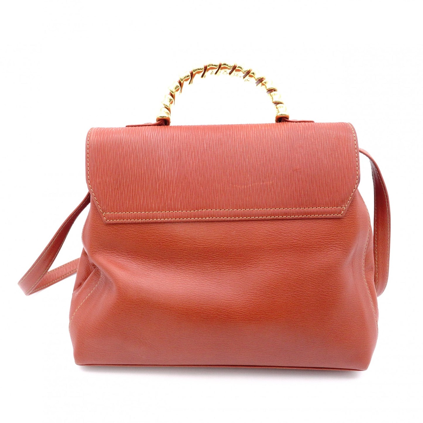 LOEWE Velázquez Handbag, Leather, Orange, 2-way, Gold Hardware, Vintage, Shoulder Bag