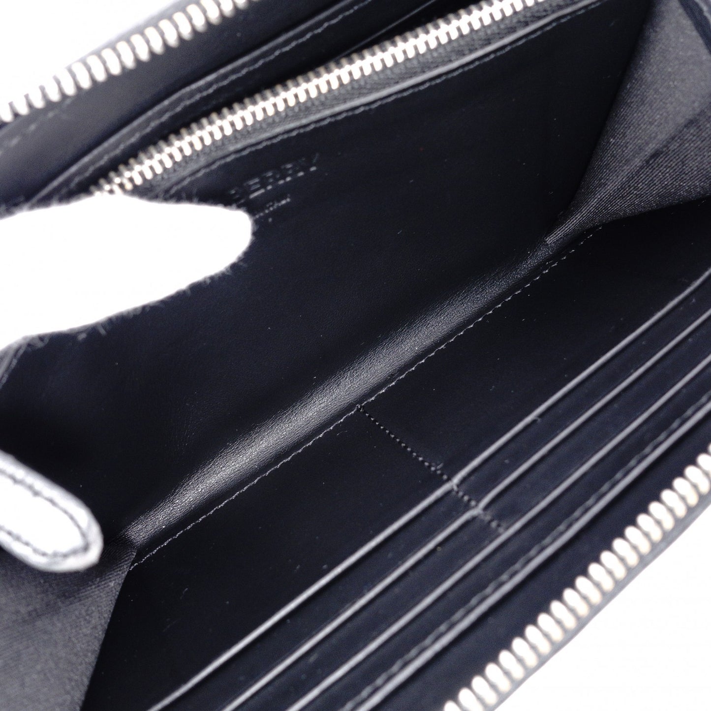 BURBERRY TB Monogram Long Wallet, Leather, Black