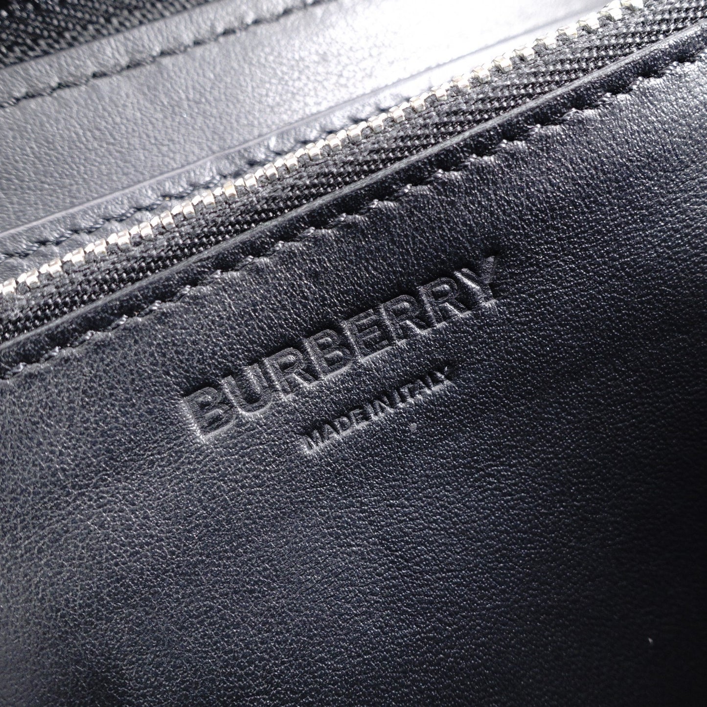 BURBERRY TB Monogram Long Wallet, Leather, Black