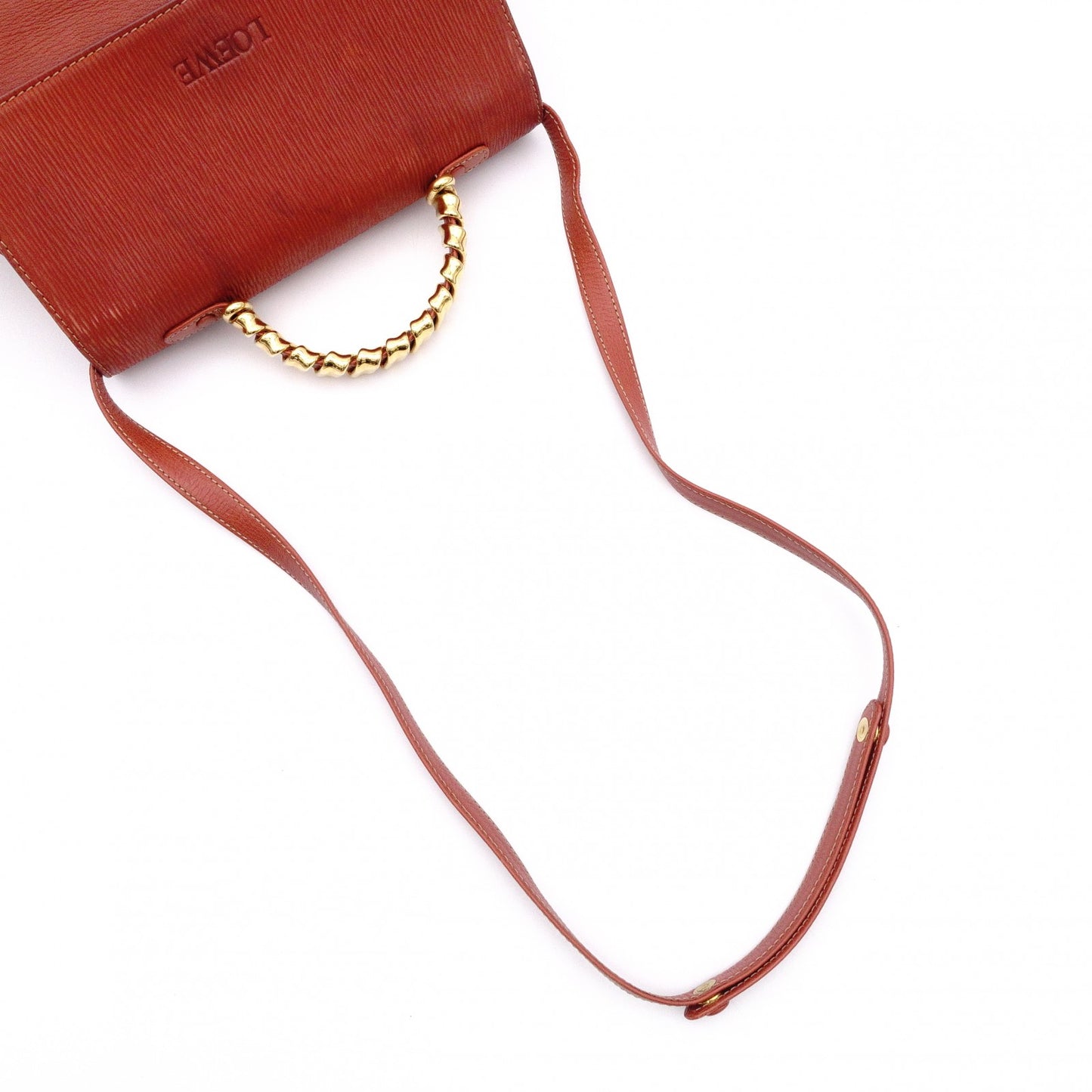 LOEWE Velázquez Handbag, Leather, Orange, 2-way, Gold Hardware, Vintage, Shoulder Bag