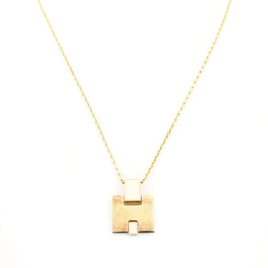 Hermès HERMES Irene Necklace Off-White × Gold H Logo H Ash 7-6-449