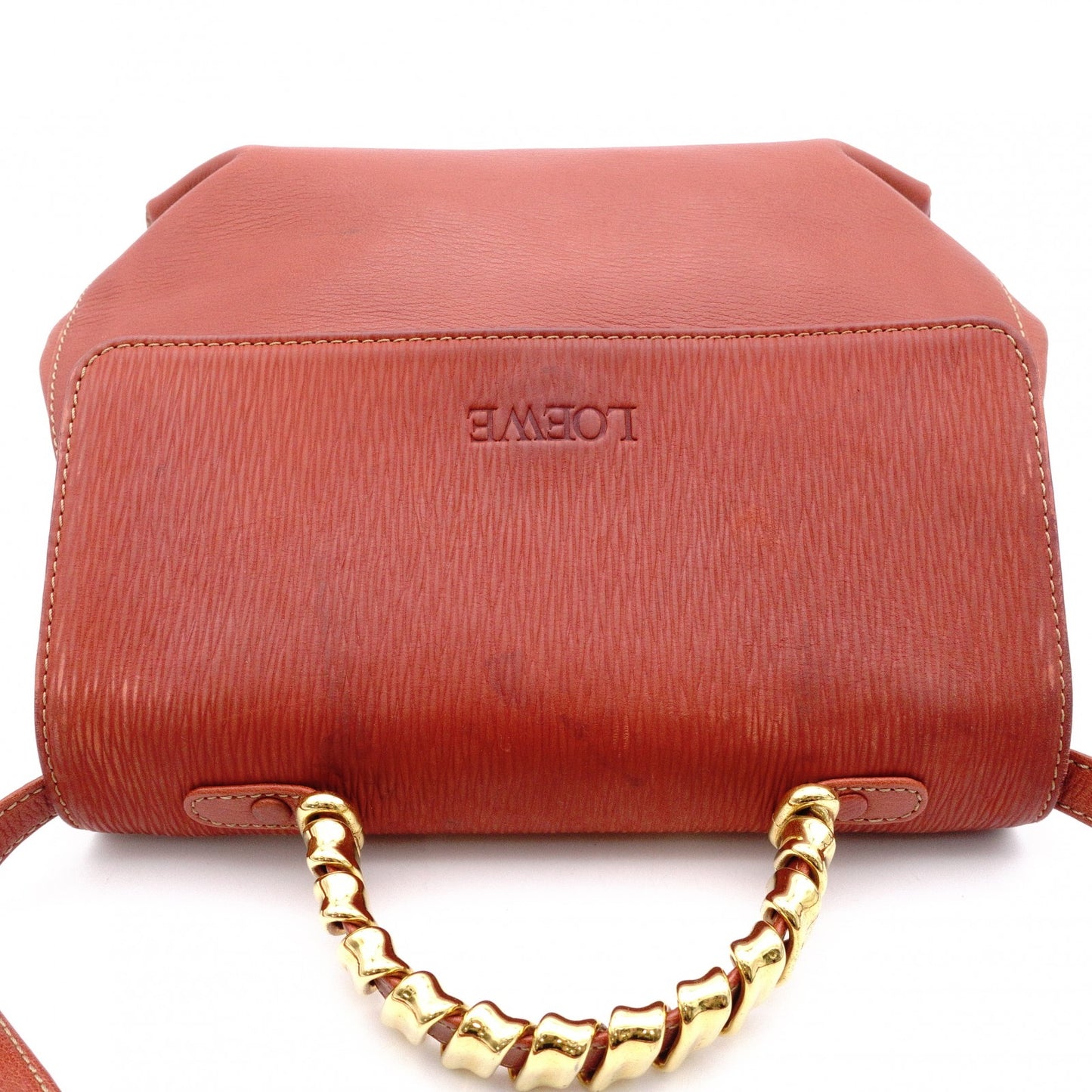 LOEWE Velázquez Handbag, Leather, Orange, 2-way, Gold Hardware, Vintage, Shoulder Bag