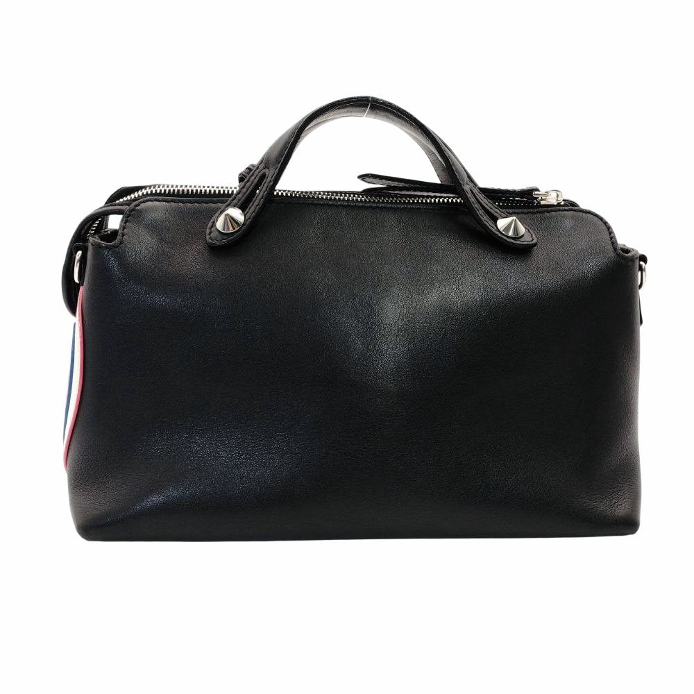 FENDI By the Way Handbag Bugs Limited Edition 2-Way Black Leather Shoulder Bag Apple R801630