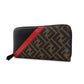 FENDI Long Wallet Zucca Round Zipper Brown × Black PVC Leather Wallet 7-9-329