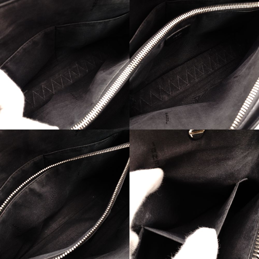 FENDI By the Way Handbag Bugs Limited Edition 2-Way Black Leather Shoulder Bag Apple R801630