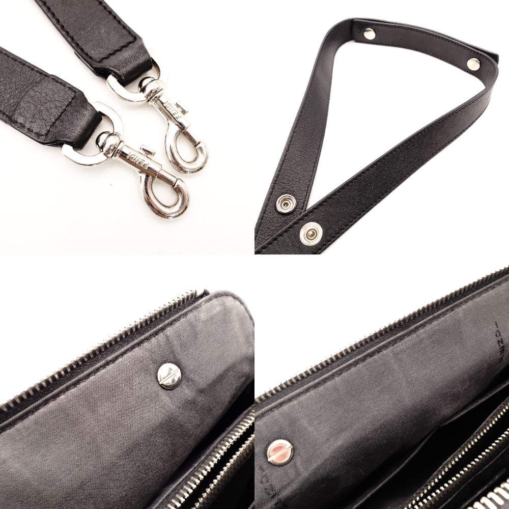 FENDI By the Way Handbag Bugs Limited Edition 2-Way Black Leather Shoulder Bag Apple R801630