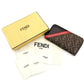 FENDI Long Wallet Zucca Round Zipper Brown × Black PVC Leather Wallet 7-9-329