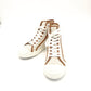 LOEWE High-Top Sneakers Anagram Size 39 Beige × Brown Canvas Leather Approx. 9.8" 7-9-490