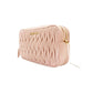 MIU MIU Matelassé Shoulder Bag Pink Leather Crossbody Gold Hardware 7-12-677