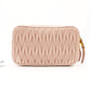 MIU MIU Matelassé Shoulder Bag Pink Leather Crossbody Gold Hardware 7-12-677