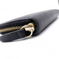 GUCCI Round Zipper GG Marmont Long Wallet, Leather, Black with Gold Hardware