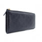 GUCCI Zipper Striped Long Wallet, Leather, Black, L-shaped Zipper