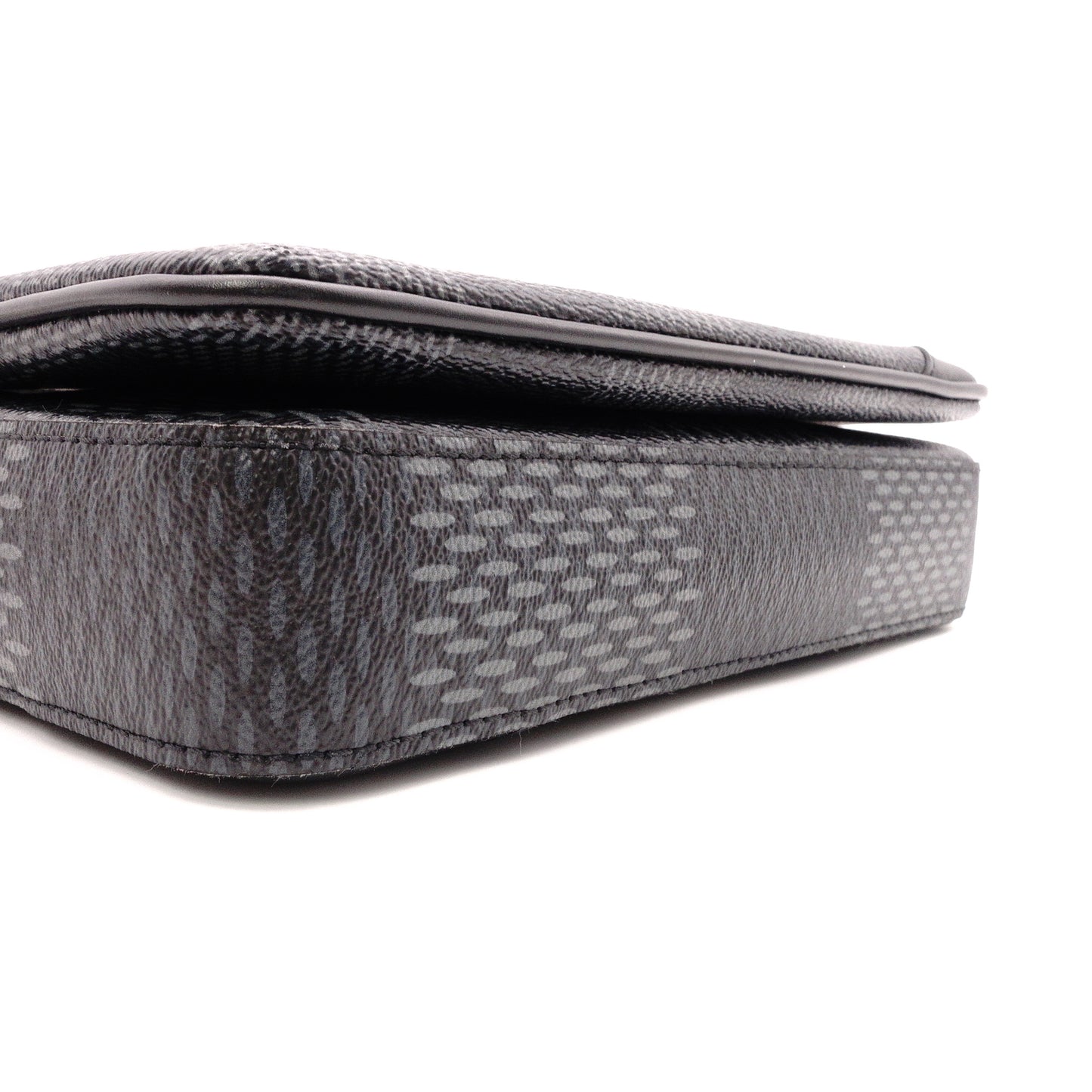 LOUIS VUITTON Trio Messenger 3D Canvas Damier Graphite Handbag, Leather, Gray, Men's