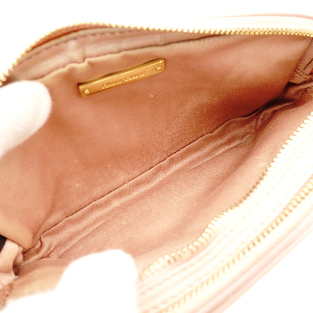 MIU MIU Matelassé Shoulder Bag Pink Leather Crossbody Gold Hardware 7-12-677