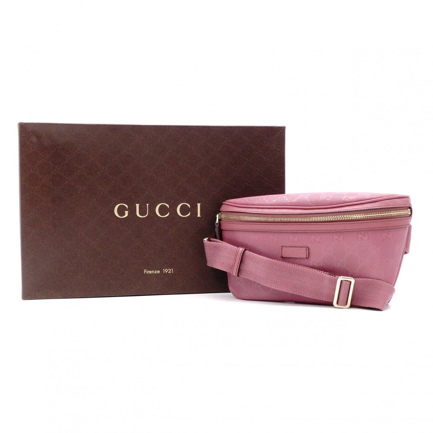 GUCCI Handbag, PVC, Pink, GG Imprimé, Waist Bag, Body Bag, GG Logo