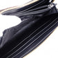 GUCCI Zipper Striped Long Wallet, Leather, Black, L-shaped Zipper