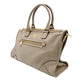 PRADA Galleria Handbag Greige Leather 2-Way Tote Women's Gold Hardware R801287