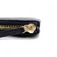 GUCCI Zipper Striped Long Wallet, Leather, Black, L-shaped Zipper