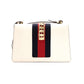 GUCCI Sylvie Shoulder Bag, Leather, White, Single Strap, Gold Hardware, Crossbody