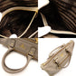PRADA Galleria Handbag Greige Leather 2-Way Tote Women's Gold Hardware R801287