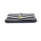 YVES SAINT LAURENT Bicolor Surpis Long Wallet, Leather, Black