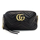 GUCCI GG Marmont Chain Shoulder Bag Black Leather Gold Hardware Crossbody 7-9-451
