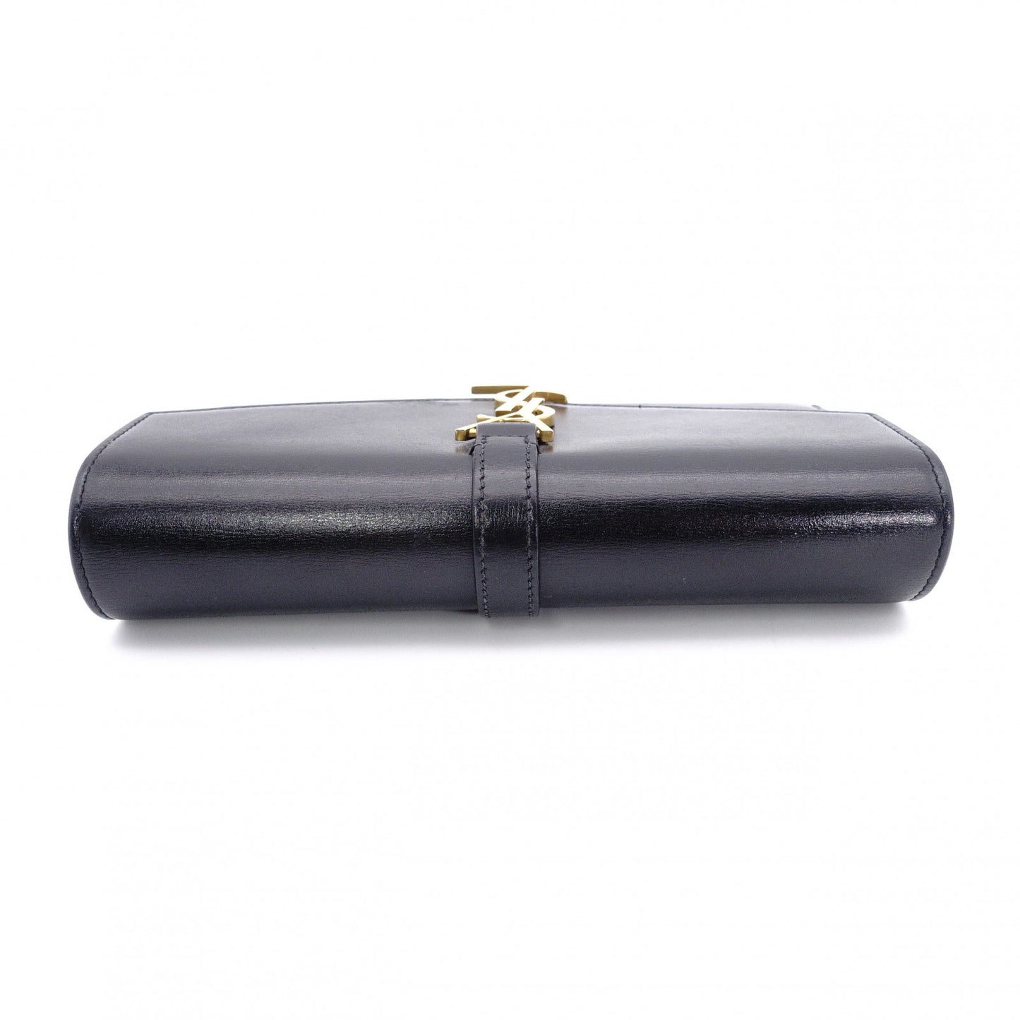 YVES SAINT LAURENT Bicolor Surpis Long Wallet, Leather, Black