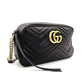 GUCCI GG Marmont Chain Shoulder Bag Black Leather Gold Hardware Crossbody 7-9-451