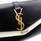 YVES SAINT LAURENT Bicolor Surpis Long Wallet, Leather, Black