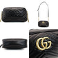 GUCCI GG Marmont Chain Shoulder Bag Black Leather Gold Hardware Crossbody 7-9-451