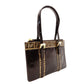 FENDI Zucca Handbag Patent Leather Brown-Tone Leather Pouch Women's R801562