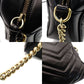 GUCCI GG Marmont Chain Shoulder Bag Black Leather Gold Hardware Crossbody 7-9-451